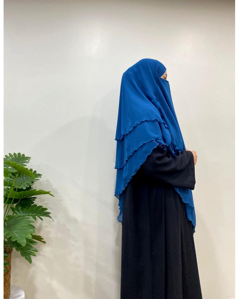 Maxi Khimar luxury 3 voiles -bleu