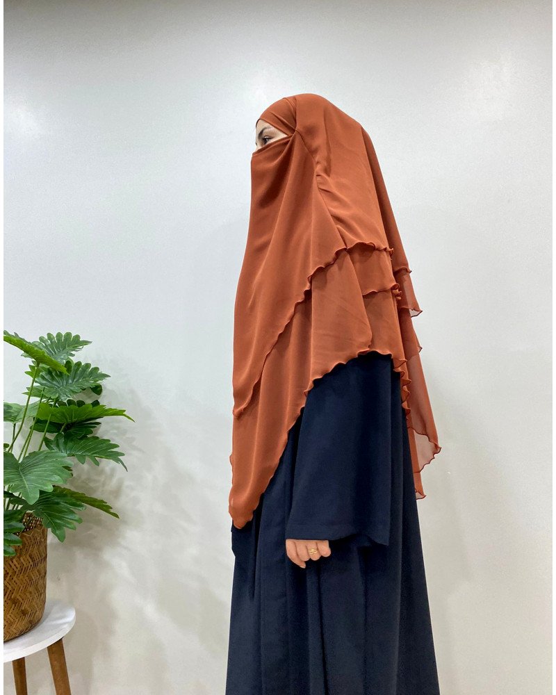 Maxi Khimar luxury 3 voiles -Camel clair