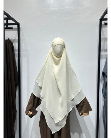 Khimar 2 voiles en mousseline