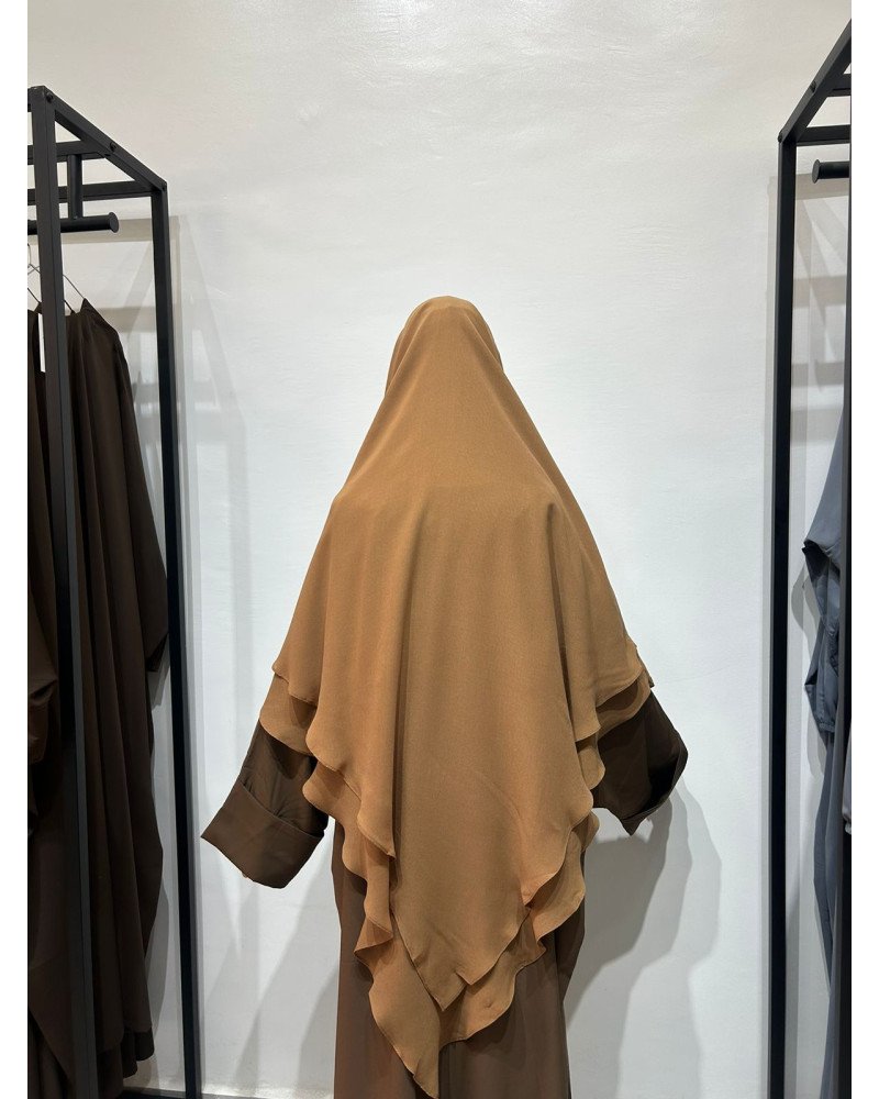 Khimar 2 voiles en mousseline