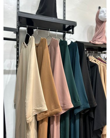 Abaya Sutra en whool peach