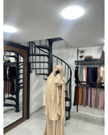 Abaya Sutra en whool peach